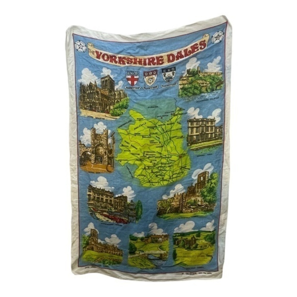 Vintage Ulster Irish Linen Tea Towel Wall Hanging Yorkshire Dales